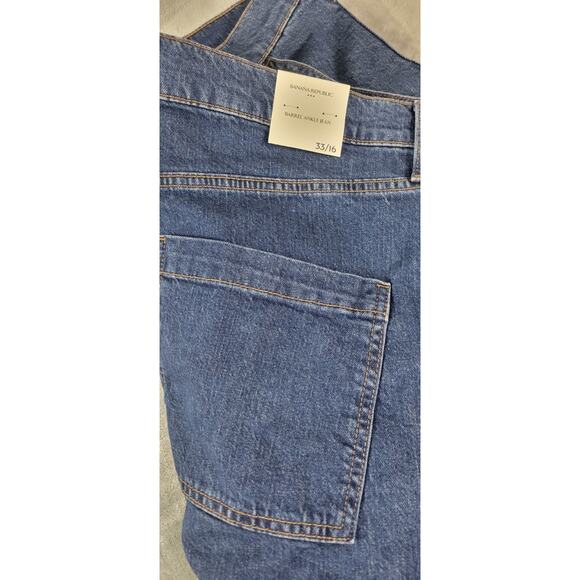 NWT women's barrel ankle jeans high rise Banana Republic pant sz 33/16 denim - Picture 6 of 14